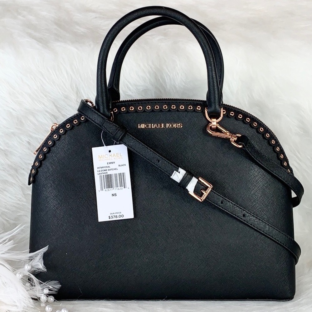 ๐คNew MICHAEL KORS ๐ค SET BLACK DOME EMMY SATCHEL - Picture 8 of 9